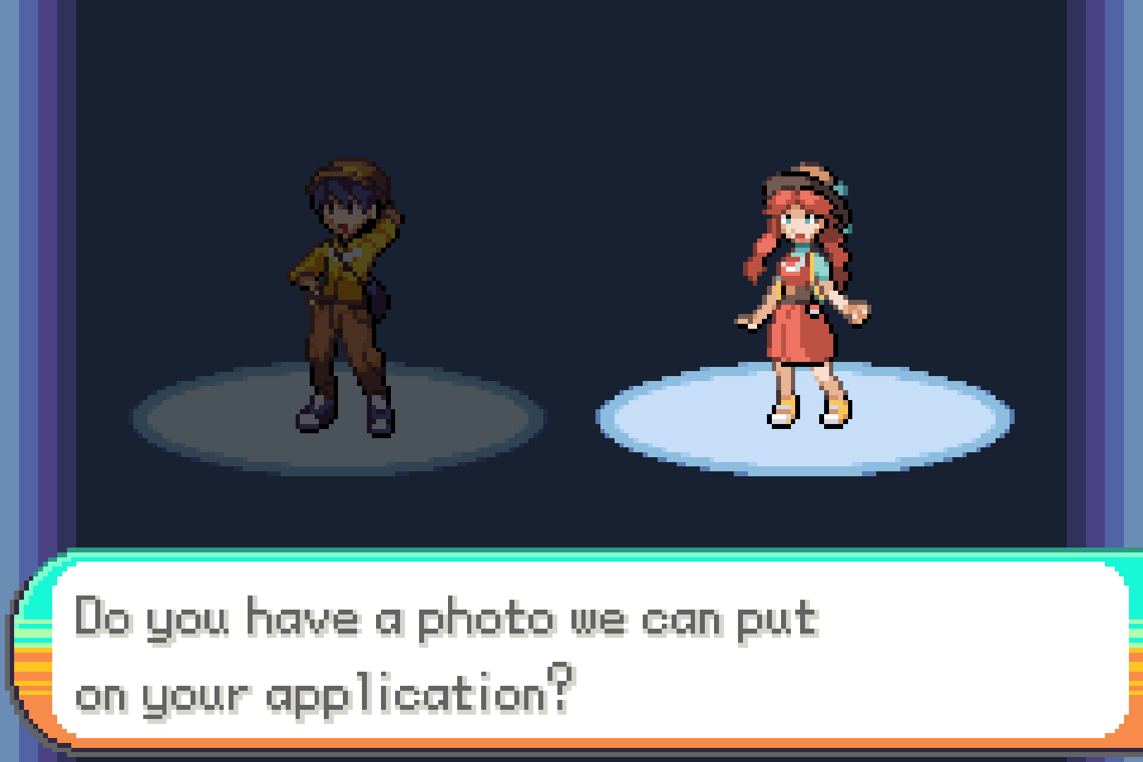 Girl trainer highlighted during the application-photo choice.